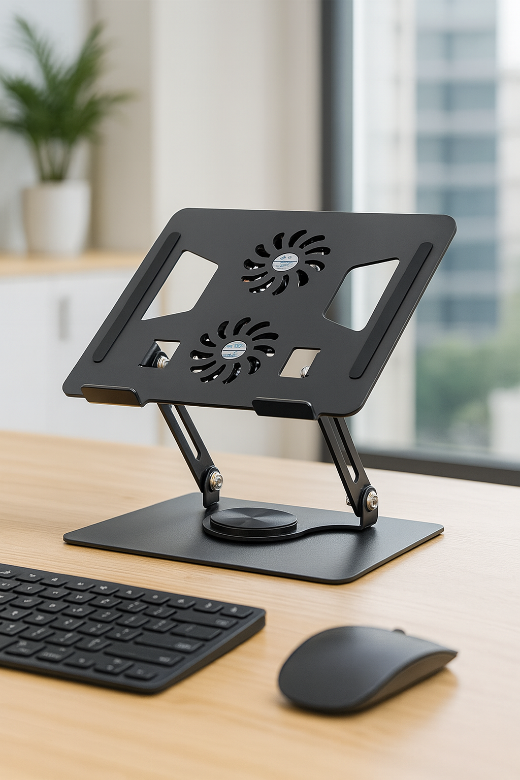 Diseño Ergonómico de Aluminio, Rotación Total y Refrigeración Activa