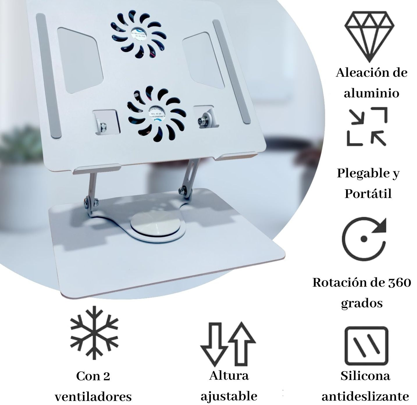 Soporte Giratorio con Ventilador PREMIUM