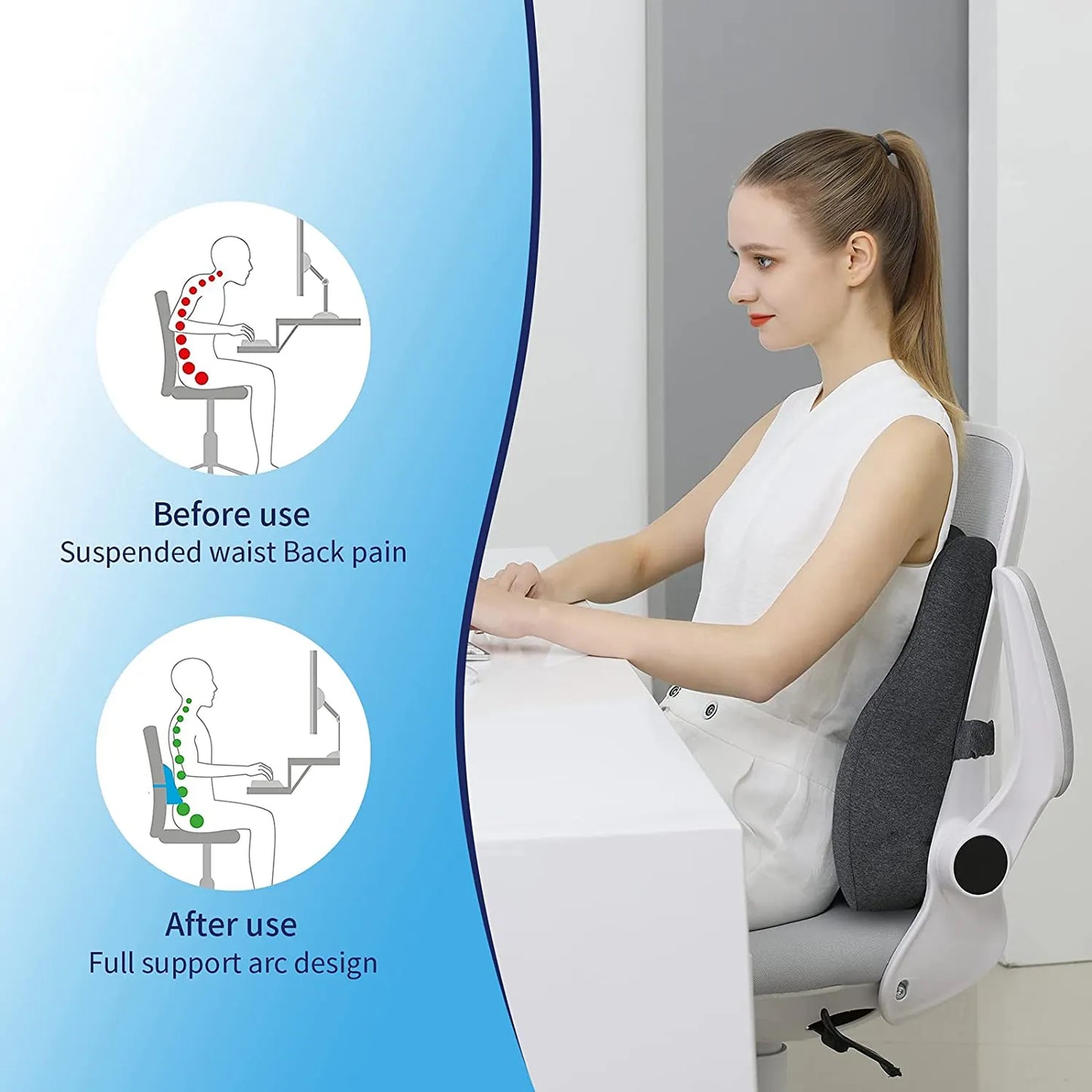 PACK SOPORTE PARA LAPTOP GIRATORIO PREMIUM +  COJIN DE ASIENTO + COJIN LUMBAR