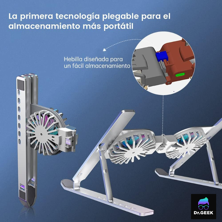 SOPORTE DE ALUMINIO PARA LAPTOP CON REFRIGERACIÓN